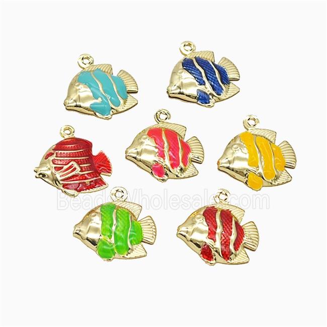 Copper Fish Pendant Painted Gold Plated Mixed