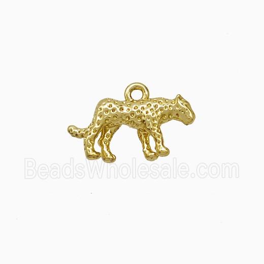Copper Leopard Pendant Hammered Gold Plated
