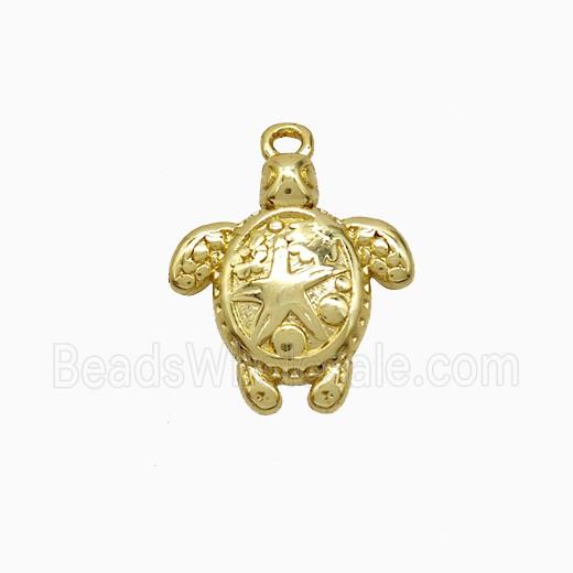 Copper Tortoise Pendant Starfish Gold Plated