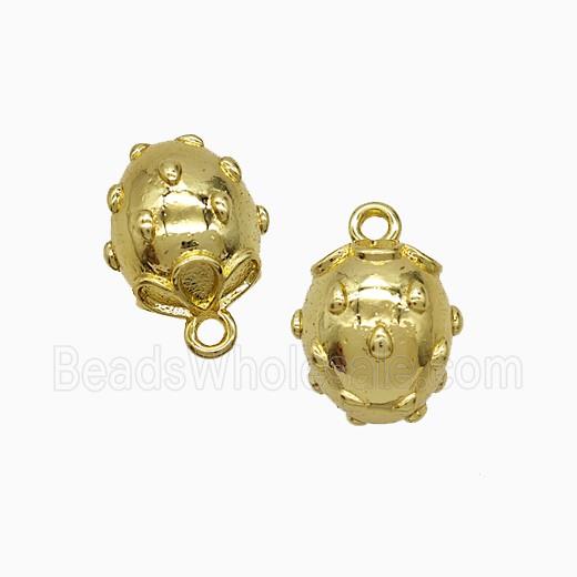 Copper Strawberry Charms Pendant Gold Plated