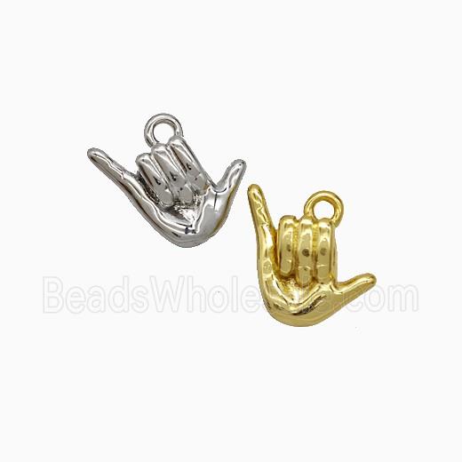 Shaka Hand Sign Charms Copper Pendant Mixed