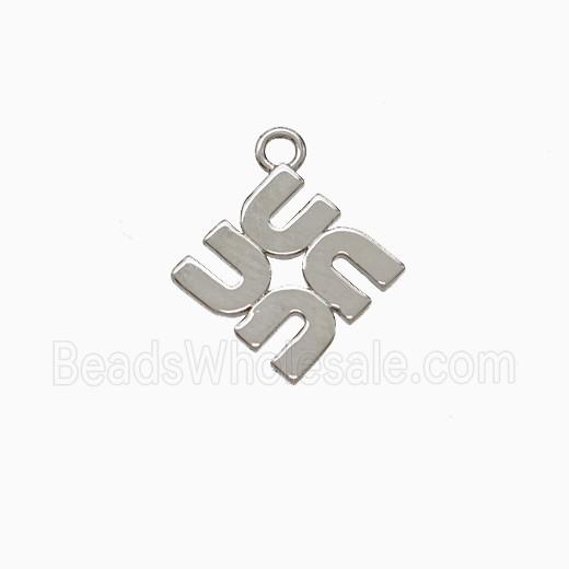 Copper Four-U Pendant Platinum Plated