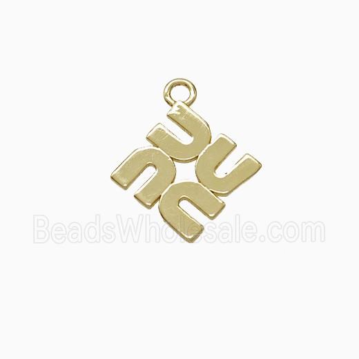 Copper Four-U Pendant Gold Plated