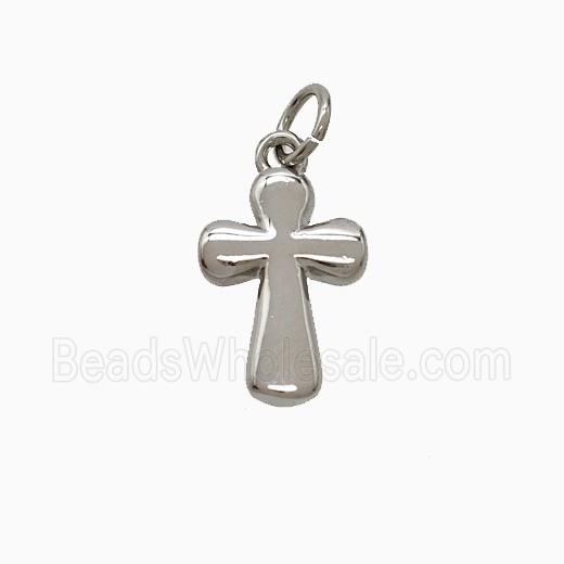Copper Cross Pendant Platinum Plated