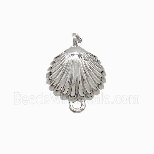 Copper Scallop Shell Connector Platinum Plated