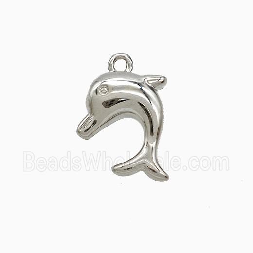 Copper Dolphin Pendant Platinum Plated