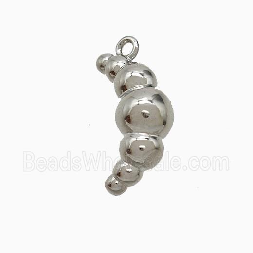 Copper Croissant Pendant Moon Platinum Plated