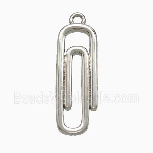 Copper Paperclip Pendant Platinum Plated