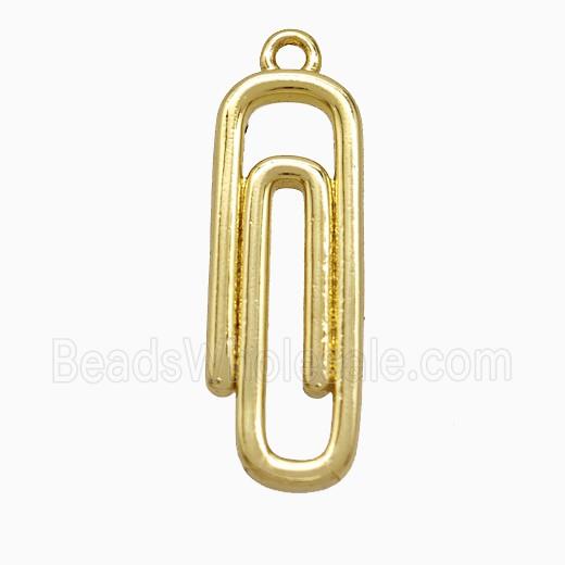 Copper Paperclip Pendant Gold Plated
