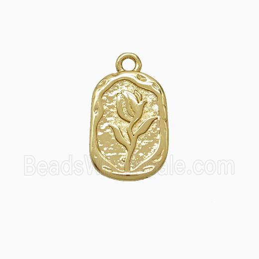 Copper Tulip Pendant Flower Gold Plated