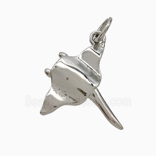 Manta Ray Charms Copper Ocean Whale Pendant Platinum Plated