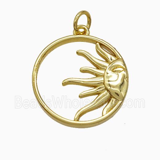 Copper Sun Pendant Gold Plated