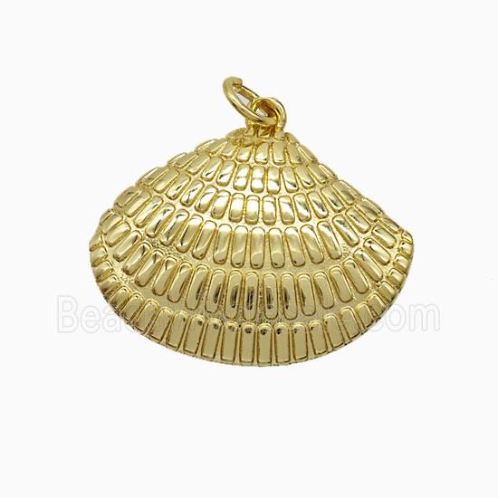 Copper Scallop Shell Pendant Gold Plated