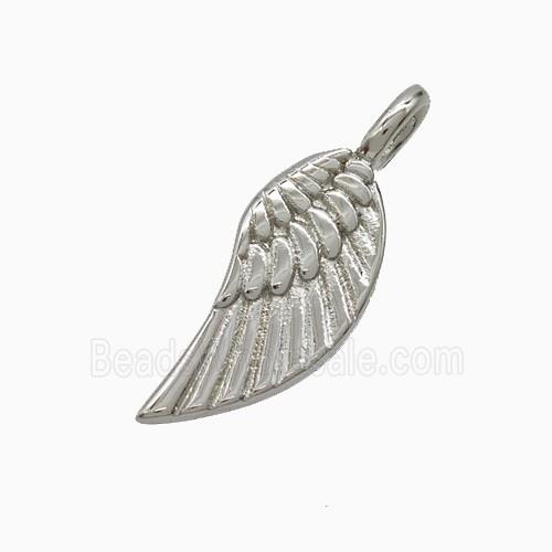 Copper Angel Wings Pendant Platinum Plated