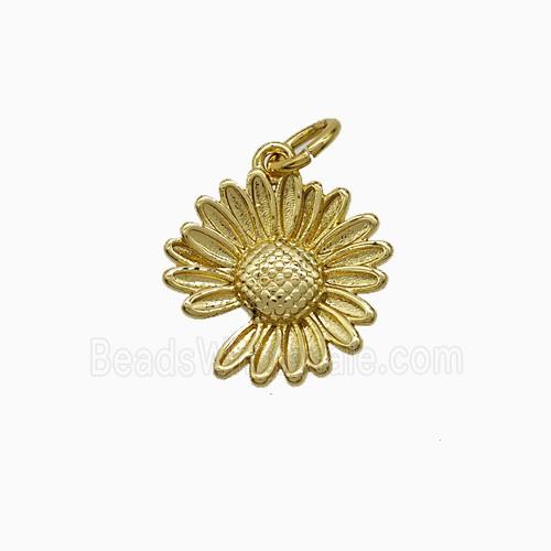 Copper Sunflower Pendant Gold Plated