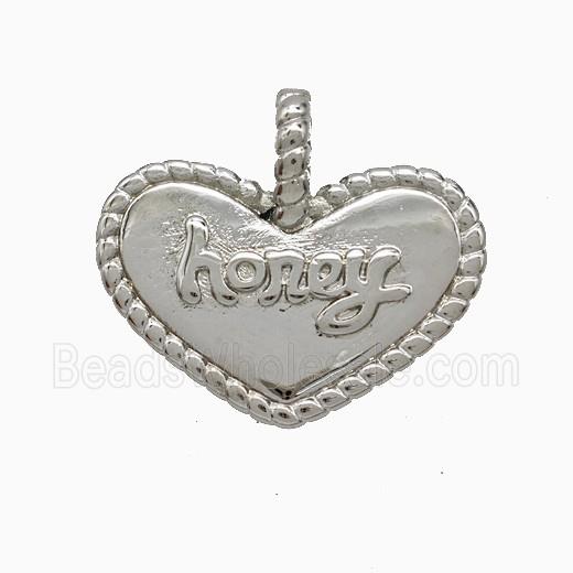 Copper Heart Pendant Honey Platinum Plated
