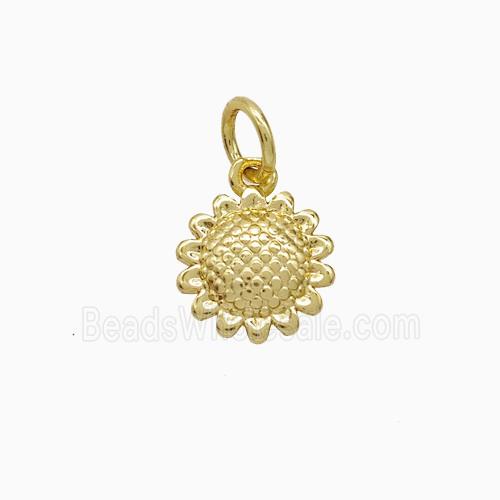 Copper Sunflower Pendant Gold Plated
