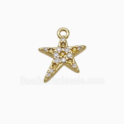 Copper Star Pendant Pave Zirconia Gold Plated