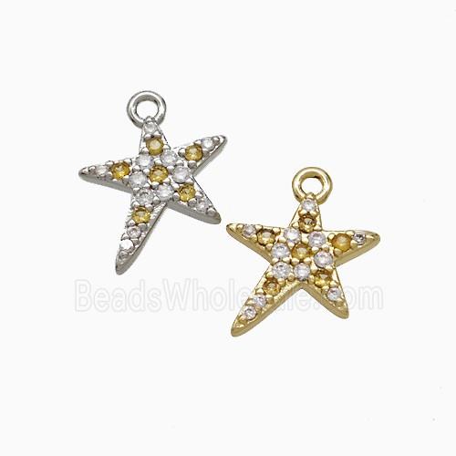 Copper Star Pendant Pave Zirconia Mixed