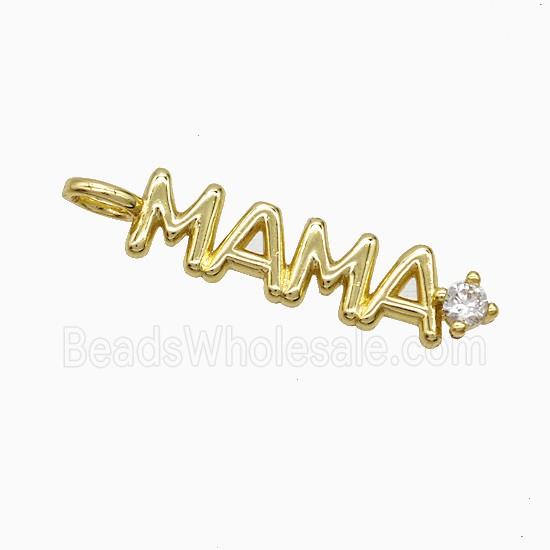 Copper MAMA Pendant Pave Zirconia Gold Plated