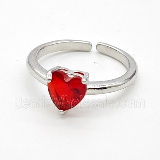 Copper Ring Pave Zircon Bead, Platinum Plated