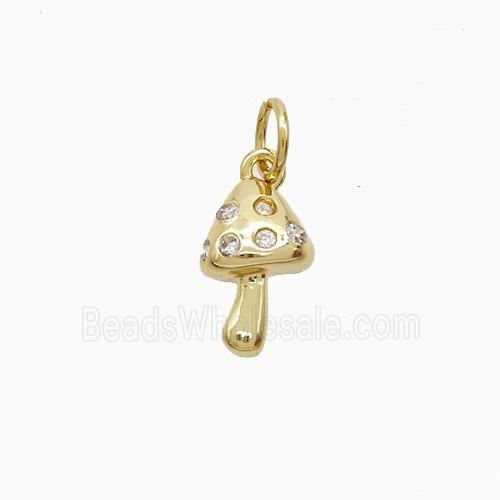 Copper Pendant Pave Zircon, Gold Plated