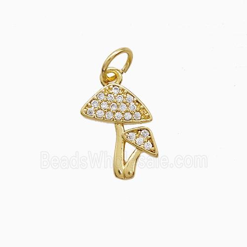 Copper Pendant Pave Zircon, Gold Plated