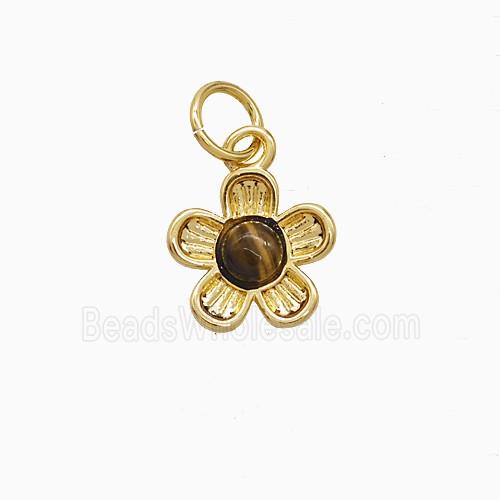 Copper Pendant Pave Zircon, Gold Plated