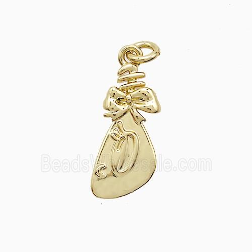 Copper Pendant Pave Zircon, Gold Plated