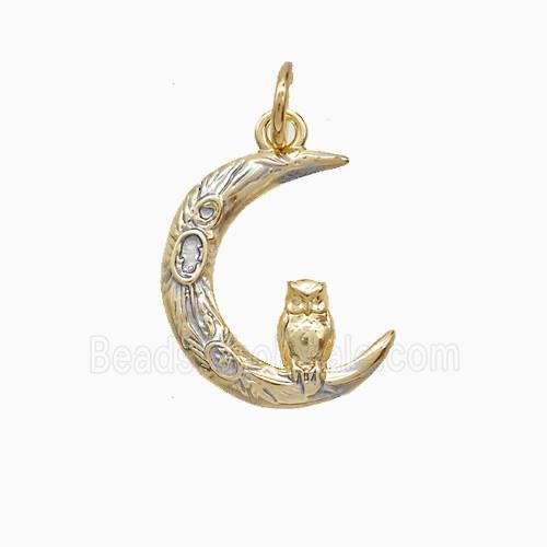 Copper Pendant Pave Zircon, Gold Plated