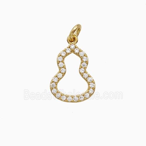 Copper Pendant Pave Zircon, Gold Plated