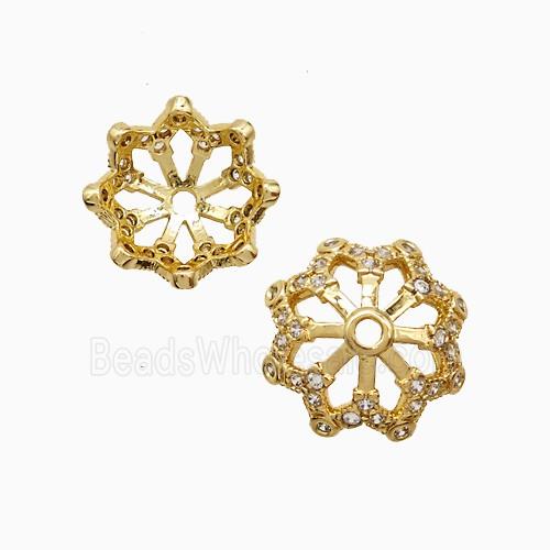 Copper Pendant Pave Zircon, Gold Plated