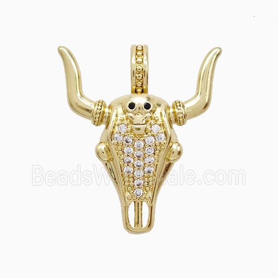 Copper Pendant Pave Zircon, Gold Plated