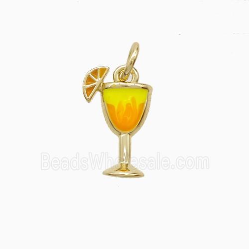 Copper Pendant Pave Zircon, Gold Plated