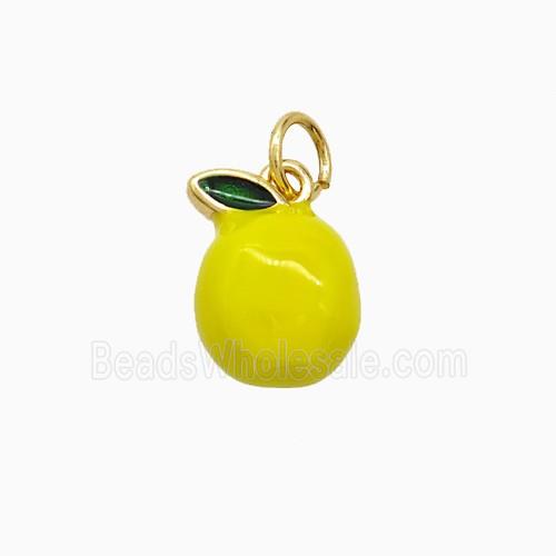 Enamel Copper Pendant, Gold Plated
