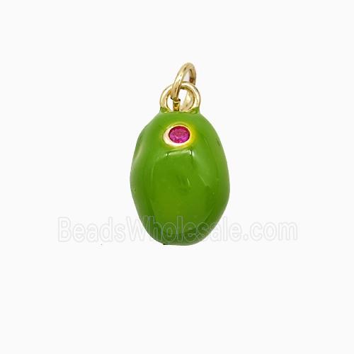 Enamel Copper Pendant, Gold Plated