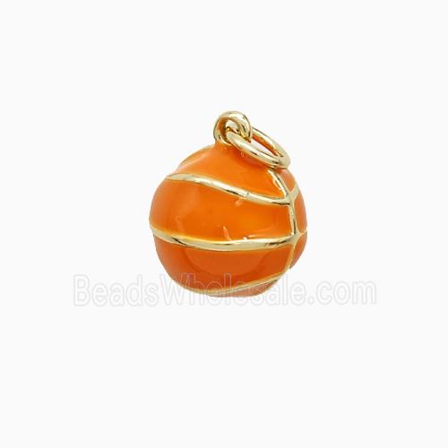 Enamel Copper Pendant, Gold Plated