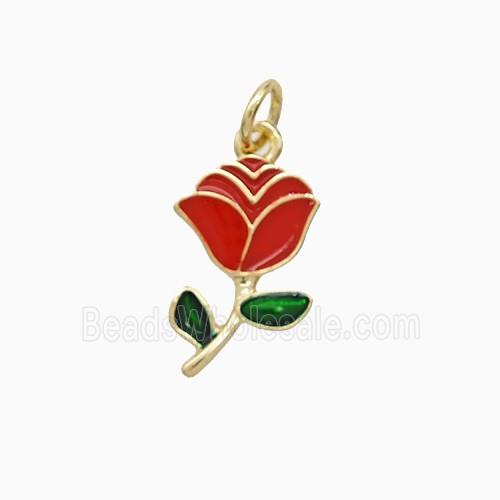 Enamel Copper Pendant, Gold Plated
