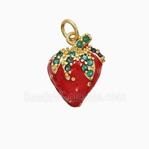 Enamel Copper Pendant, Gold Plated