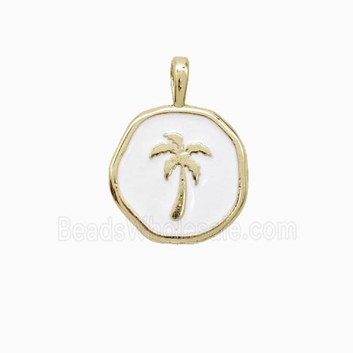 Enamel Copper Pendant, Gold Plated