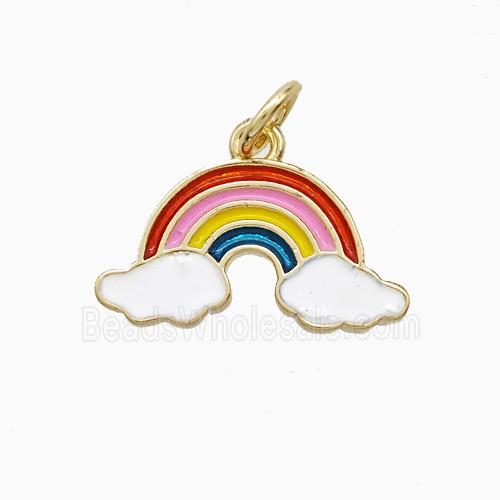 Enamel Copper Pendant, Gold Plated