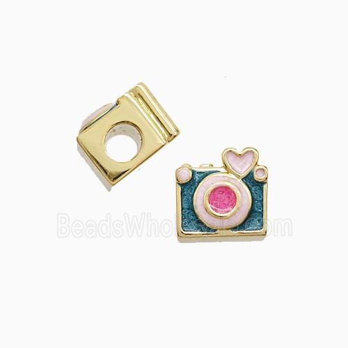 Enamel Copper Pendant, Gold Plated