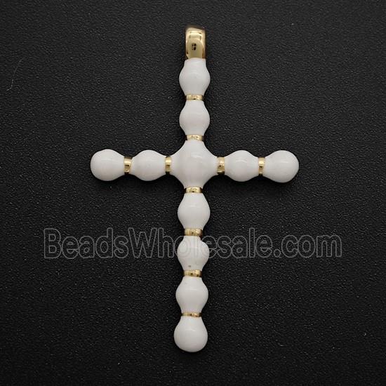 Enamel Copper Pendant, Gold Plated