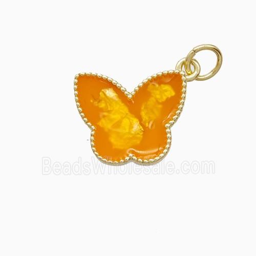 Enamel Copper Pendant, Gold Plated