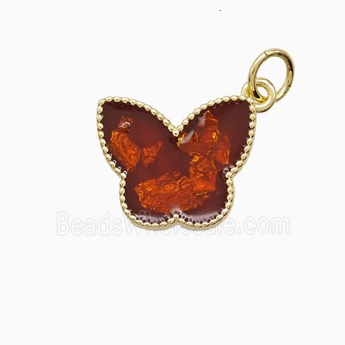 Enamel Copper Pendant, Gold Plated