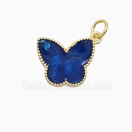 Enamel Copper Pendant, Gold Plated