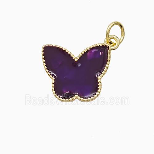 Enamel Copper Pendant, Gold Plated