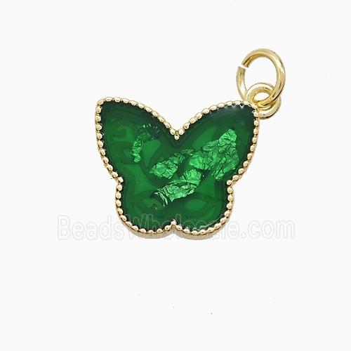 Enamel Copper Pendant, Gold Plated
