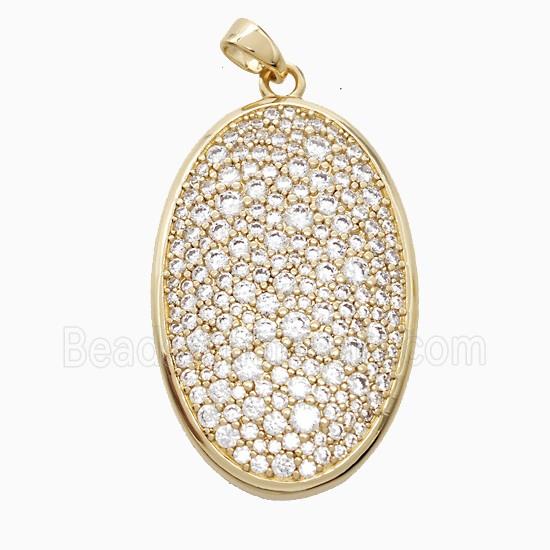 Enamel Copper Pendant, Gold Plated