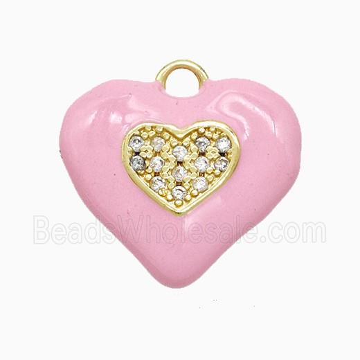 Enamel Copper Pendant, Gold Plated